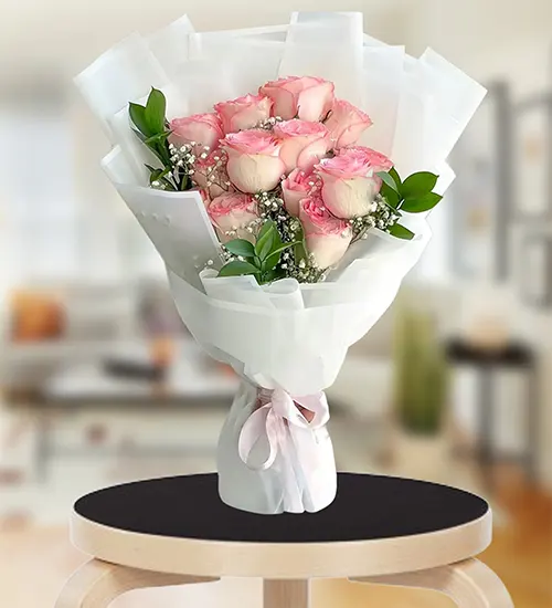 Splendid Light Pink Baby Rose Bouquet