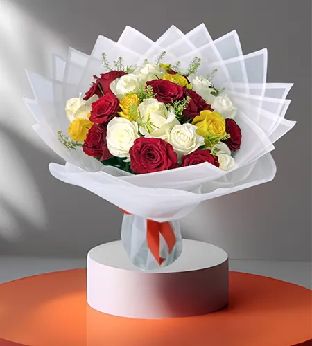 Pleasant Mixed Roses Bouquet