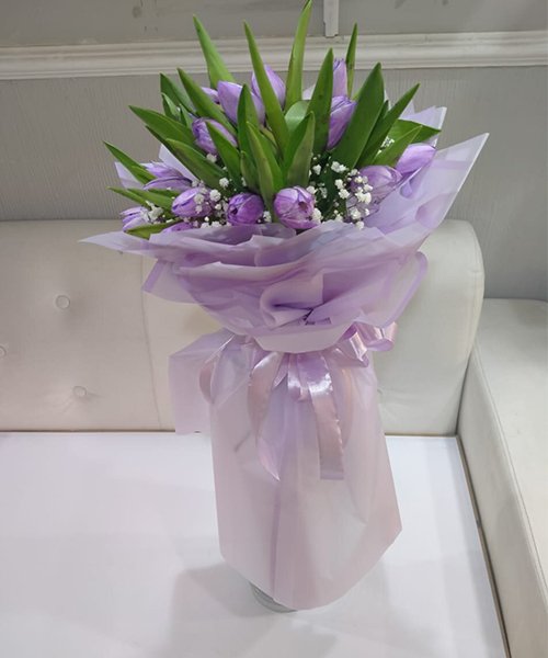 Precious 15 Purple Tulip Bouquet
