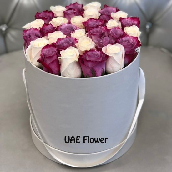 Bewitching Purple And White Signature Roses