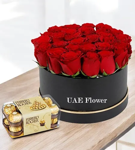 Alluring Red Rose & Chocolate Box