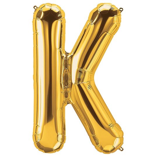 Alphabet K Premium Gold Foil Balloons