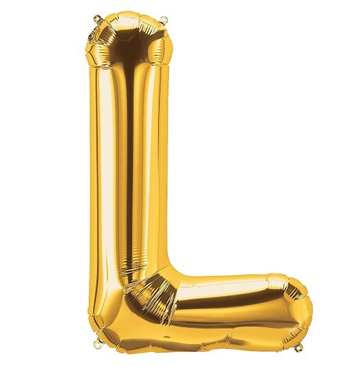 Alphabet L Premium Gold Foil Balloons