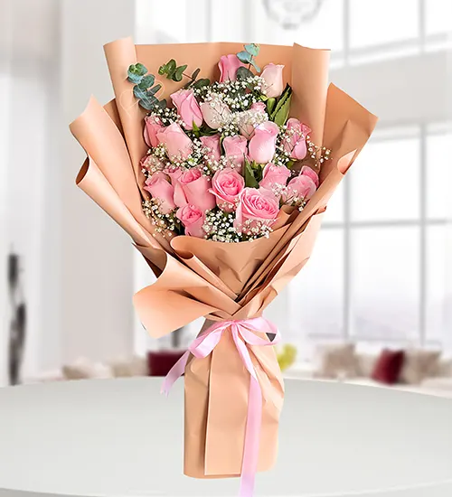 Angelic 22 Pink Rose Bouquet