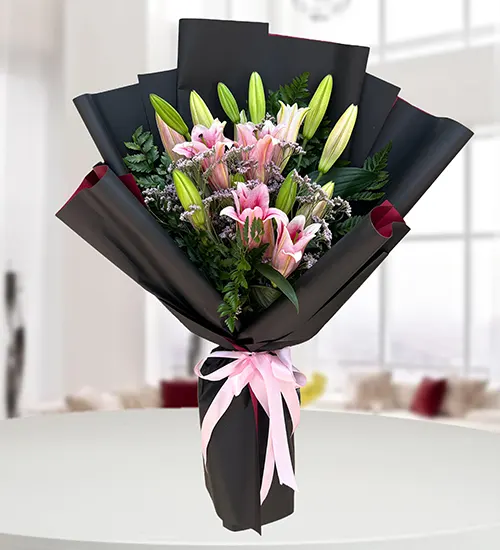 Enchanting Pink Lily Bouquet