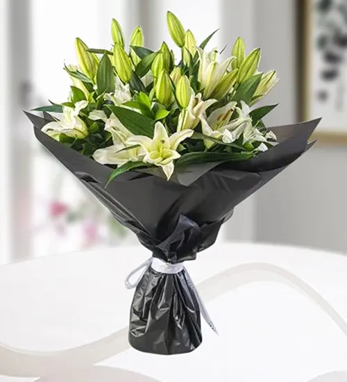 Pure Elegance: White Lily Bouquet