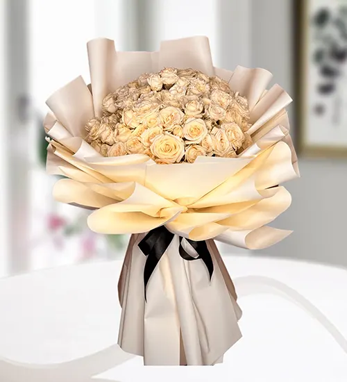 Alluring Large White Roses Bouquet