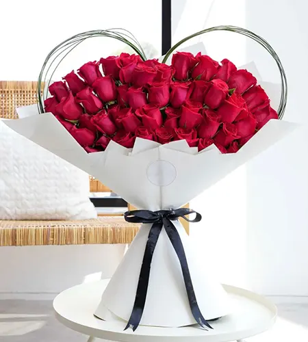 Unconditional Love: 50 Red Roses Valentine's Bouquet