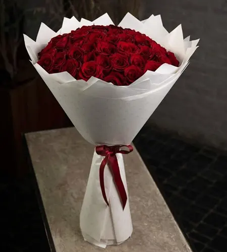Eternal Embrace: 50 Red Roses Valentine's Bouquet