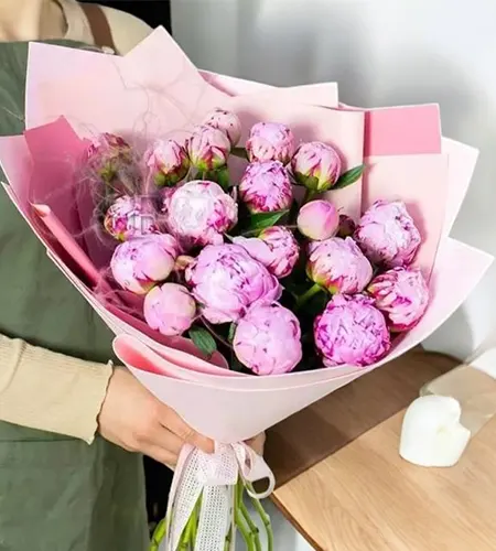 Sweety Pink Peonies Bouquet - 21 Stunning Blooms