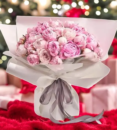 Sweety Pink Peonies Bouquet - 51 Pieces