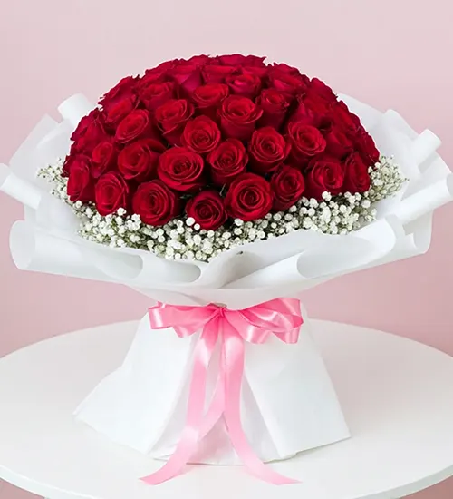 80 Red Rose Valentine Bouquet