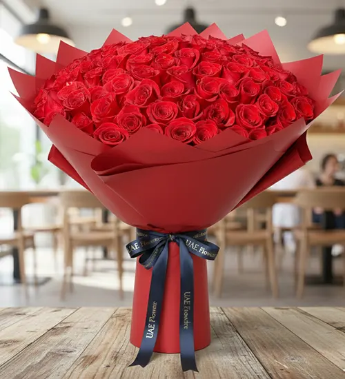 100 Red Rose Valentine Bouquet