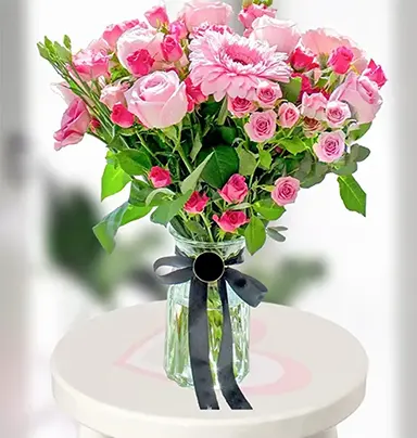 Elegant Pink Rose & Ch...