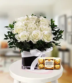 Elegant White Roses in...