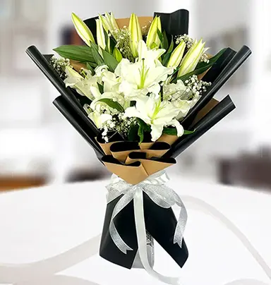 Elegant White Lily Bou...