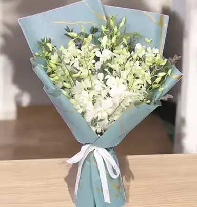 15 White Orchid Bouque...