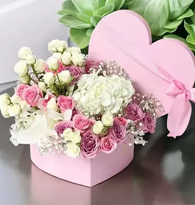 Mixed Flower Heart Box...