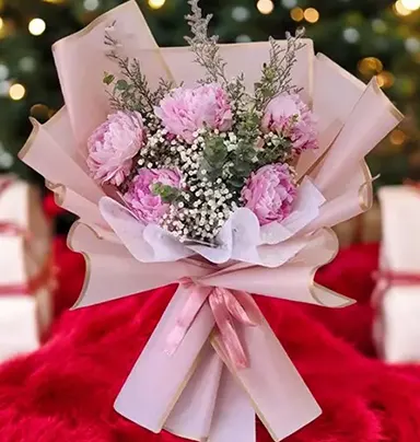 Pink Peonies Bouquet -...