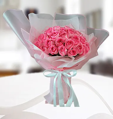 30 Pink Roses Bouquet ...