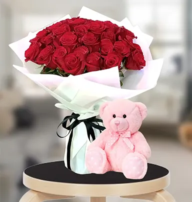 25 Red Roses Bouquet w...