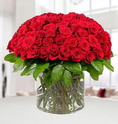 60 Red Rose Glass Vase...