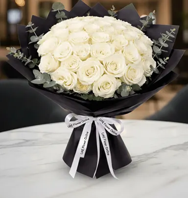 40 White Rose Bouquet